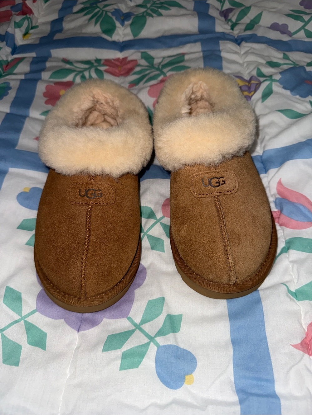 UGG Chestnut Cozy Sheepskin Cuff Slippers